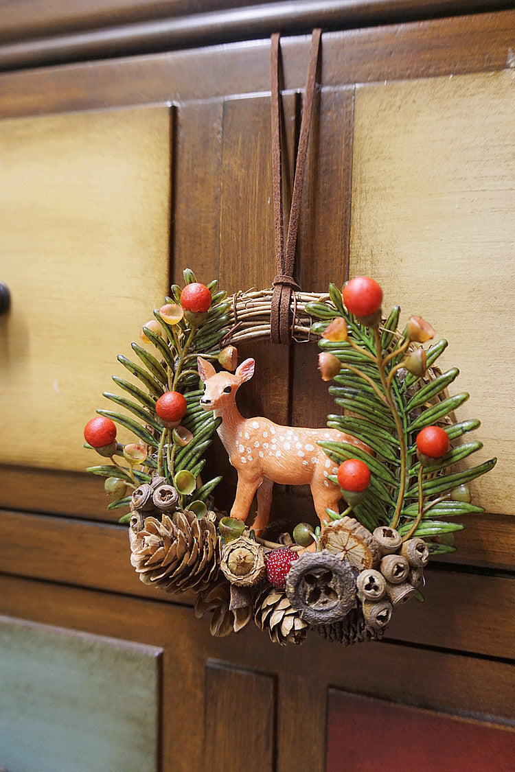 Christmas Forest Sika Deer Car Hanging