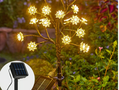 Outdoor Waterproof Cherry Blossom Multicolor Solar Garden Lights