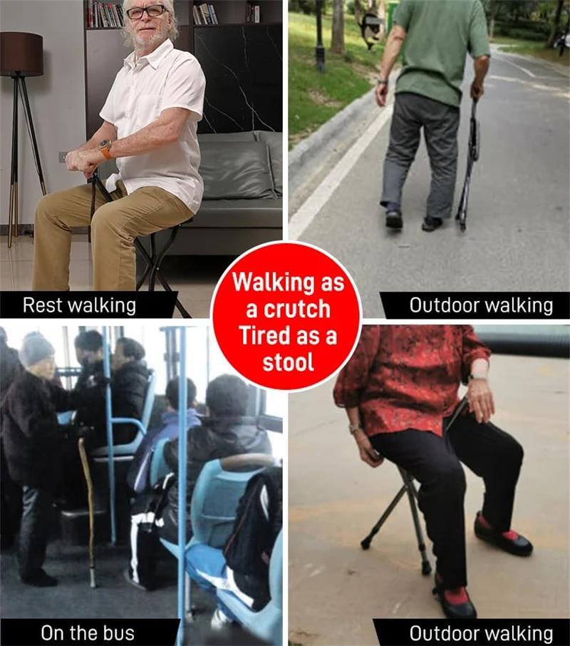 2024 New Design Elderly Crutch Stool