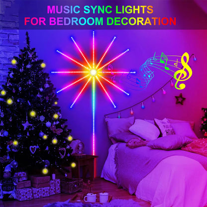 LED sound controlled colorful fireworks lights