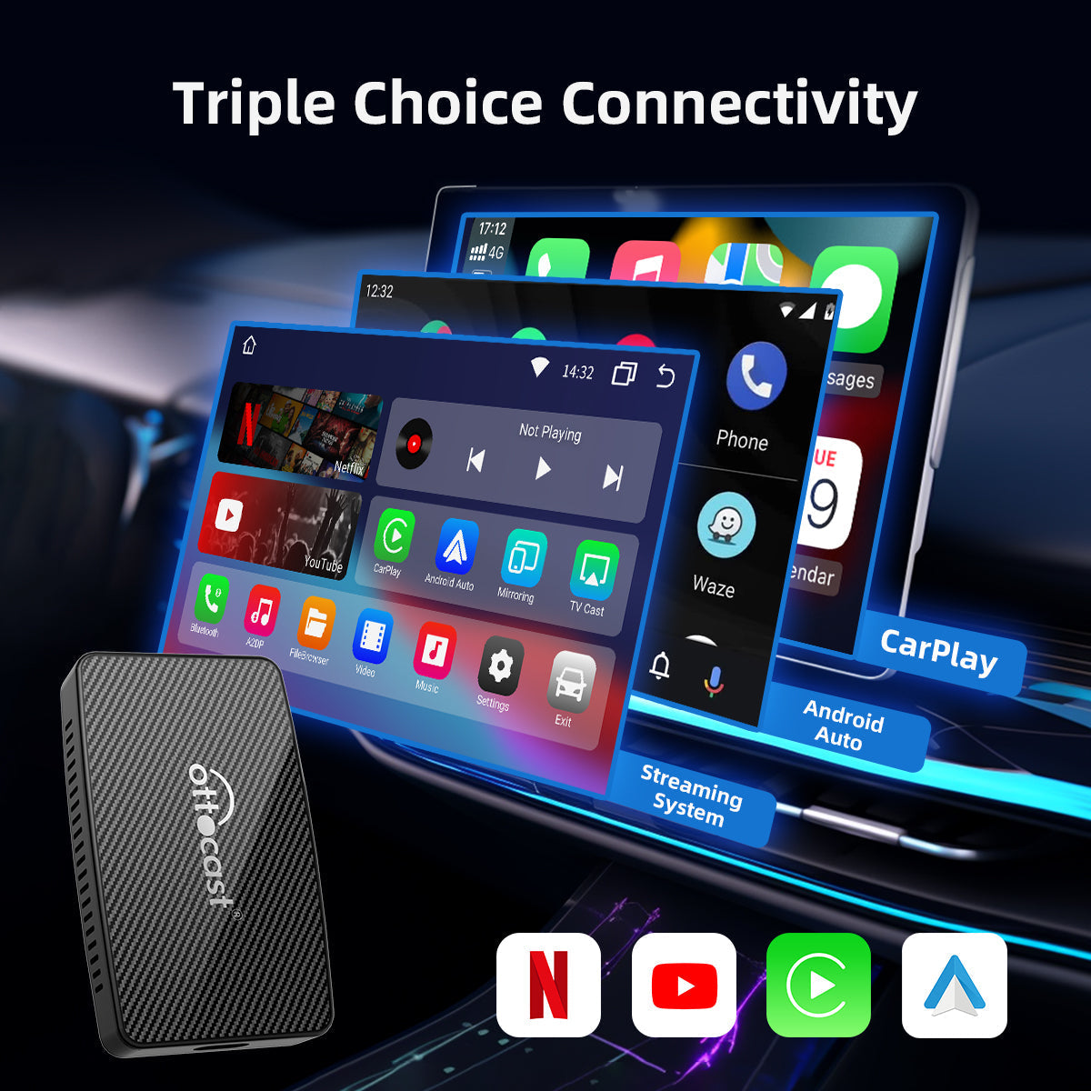 Wireless CarPlayAndroid Auto & YoutubeNetflix Adapter