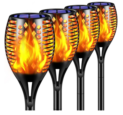 Solar Lights Outdoor, Waterproof Flickering Flames 96 LED Torches Lights