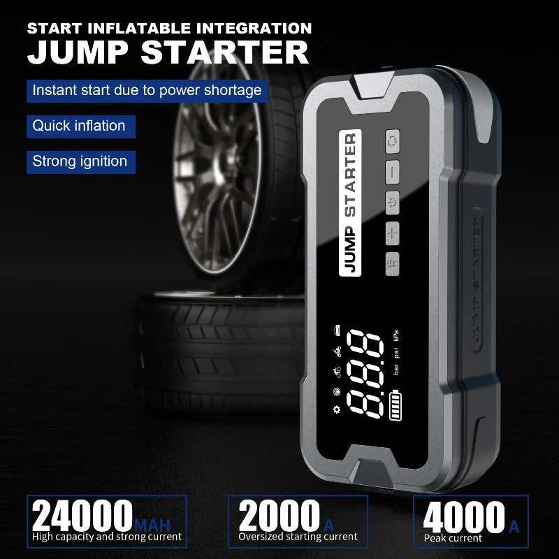 8000A high-power🔥Hot Sale🔥4 in 1 Portable Jump Starter with Air Pump Pro