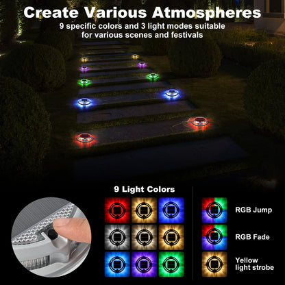 Solar Ground Lights, Waterproof Solar Garden Lights, Landscape Lights for Pathway,Walkway