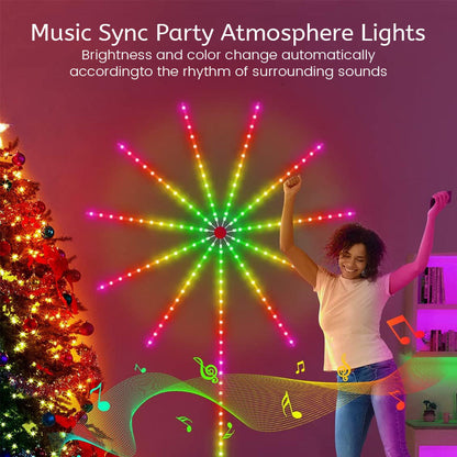 LED sound controlled colorful fireworks lights