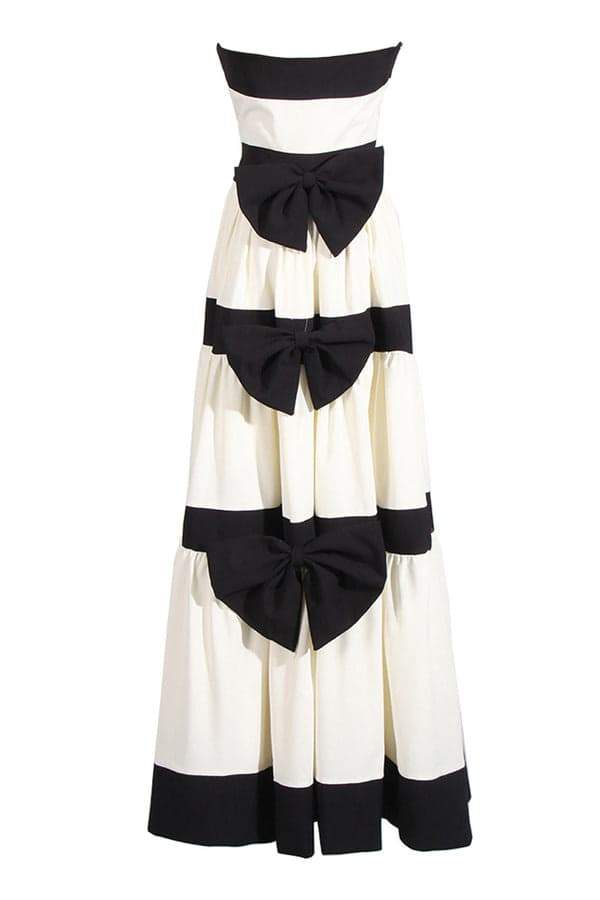 Karen Colorblock Bowknot Maxi Dress