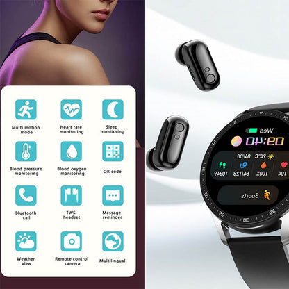 ⌚2 IN 1 SMARTWATCH WITH EARPHONES