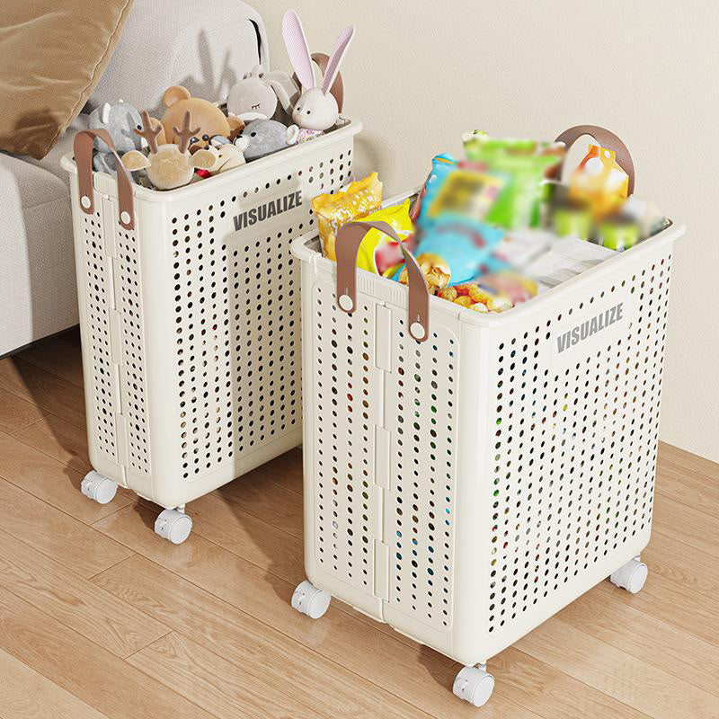 Collapsible Laundry Basket with Wheel & Handle