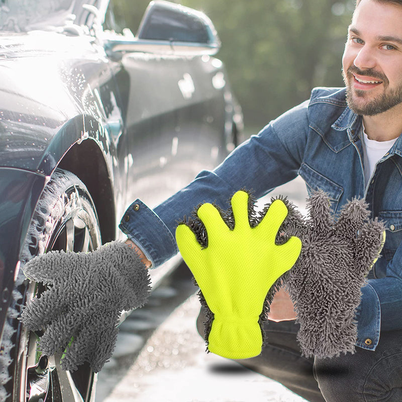 🎁Double-sided five-finger car wash gloves