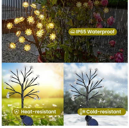 Outdoor Waterproof Cherry Blossom Multicolor Solar Garden Lights