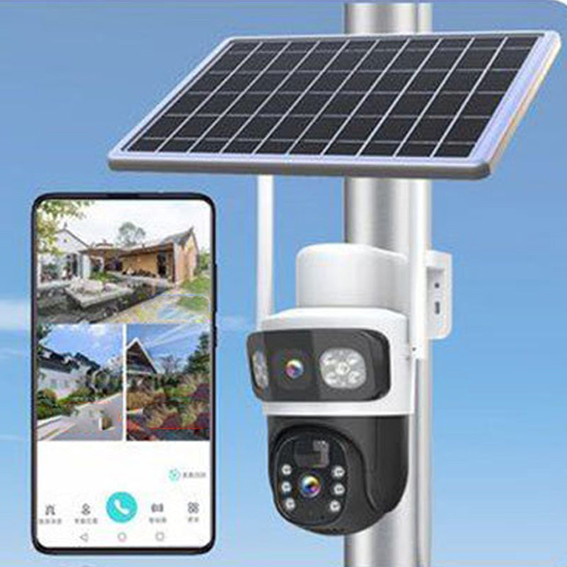 Wireless Outdoor Solar Security Cameras with Dual Lens