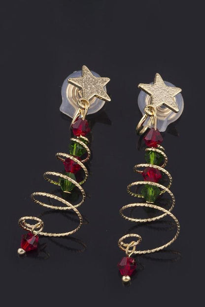 Pendientes colgantes con forma de árbol de Navidad de Eudora