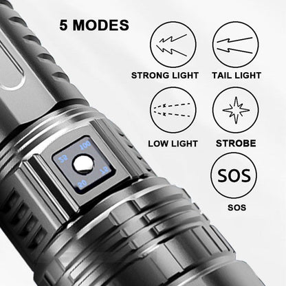 🔥Hot sale🔥Multifunctional White Laser Telescopic Zoom Tactical Flashlight