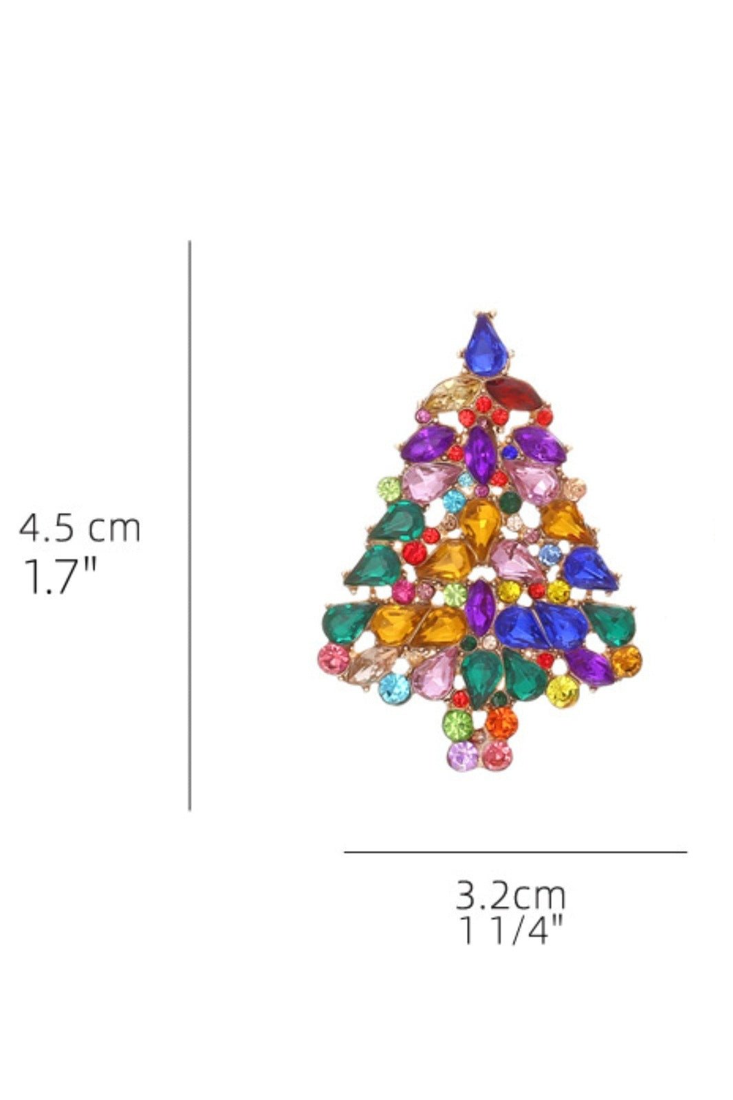 Pendientes de árbol de Navidad con diamantes