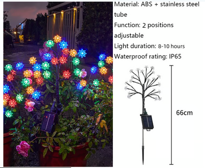 Outdoor Waterproof Cherry Blossom Multicolor Solar Garden Lights