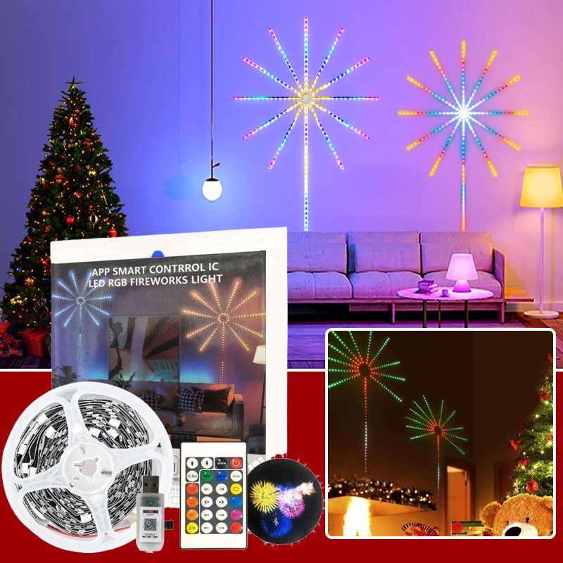 LED sound controlled colorful fireworks lights