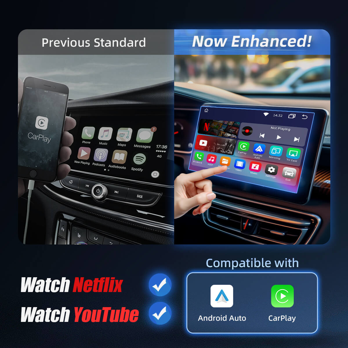 Wireless CarPlayAndroid Auto & YoutubeNetflix Adapter