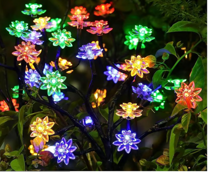 Outdoor Waterproof Cherry Blossom Multicolor Solar Garden Lights