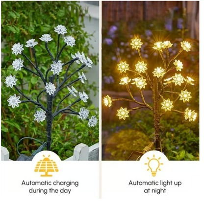 Outdoor Waterproof Cherry Blossom Multicolor Solar Garden Lights