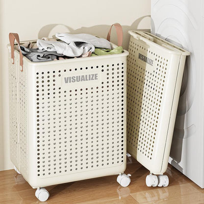 Collapsible Laundry Basket with Wheel & Handle