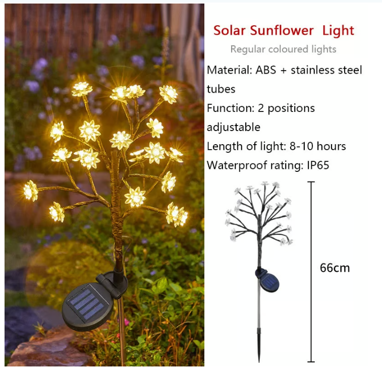 Outdoor Waterproof Cherry Blossom Multicolor Solar Garden Lights